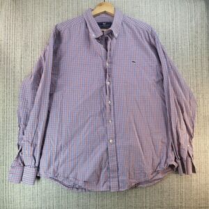 Vineyard Vines Shirt Mens XL Red Blue Slim Fit Whale Button Front Long Sleeve